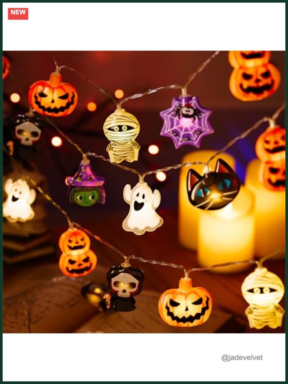 Halloween String Lights 10FT 20 LED Battery Operated Indoor Decor with Timer